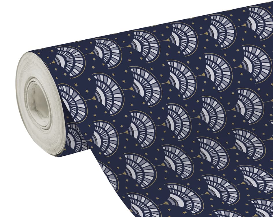 Clairefontaine Weihnachts-Geschenkpapier , Fächer,