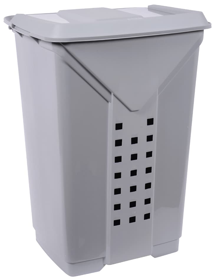Eda Wäschebox Prima, Mit Deckel, 60 Liter, Grau