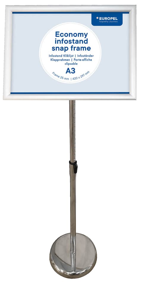 Europel Infoständer Economy + Plakatrahmen, Din A4, Schwarz