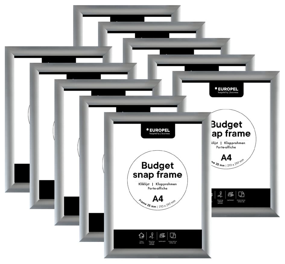Europel Plakatrahmen Budget, Din A4, 25 Mm, Silber