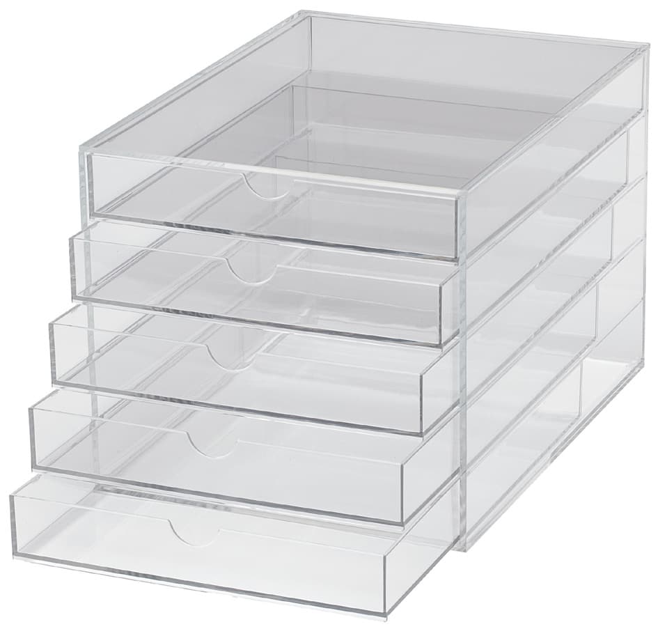 Maul Acryl-Schubladenbox, Din A4, 5 Schubladen, Glasklar