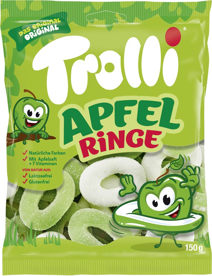 Trolli Fruchtgummi Apfelringe, 150 G Beutel