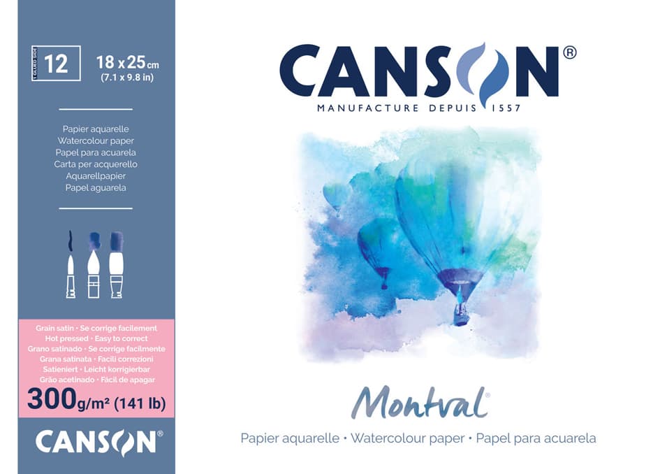Canson Aquarellblock , Montval, , Din A4, 300 G/Qm