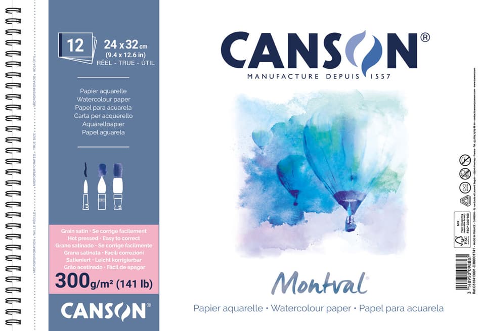 Canson Aquarellblock , Montval, , 240 X 320 Mm, 300 G/Qm