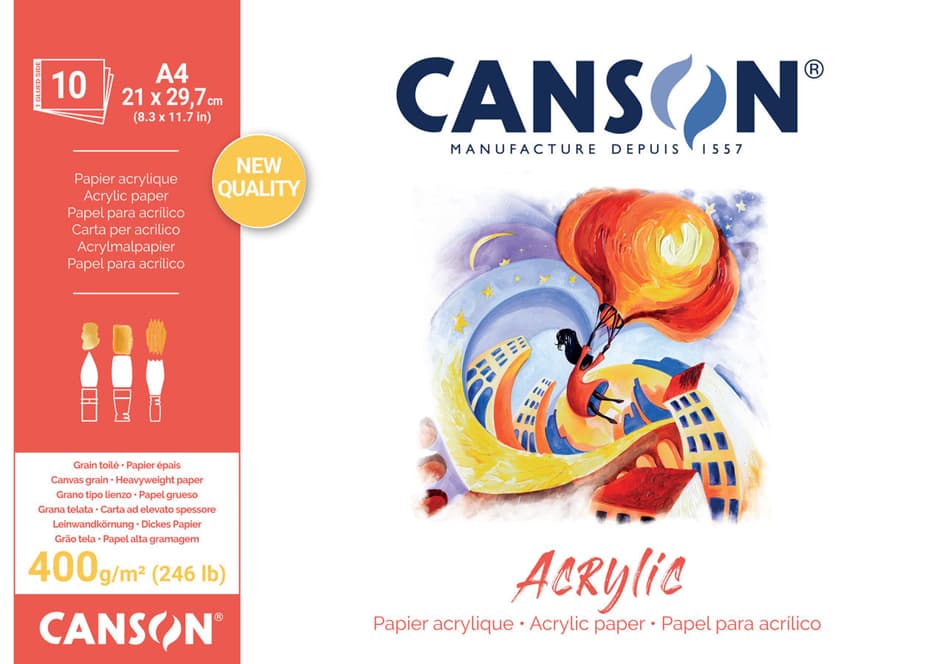 Canson Zeichenpapierblock , Acrylic, , 300 X 400 Mm, 400 G/Qm