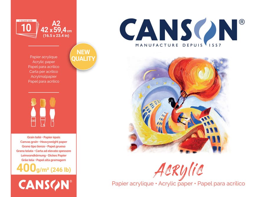 Canson Zeichenpapierblock , Acrylic, , 420 X 594 Mm, 400 G/Qm