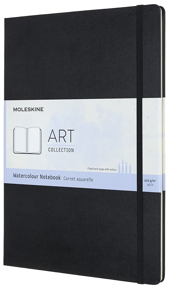 Moleskine Aquarellnotizbuch, 200g/Qm, Hardcover, Schwarz