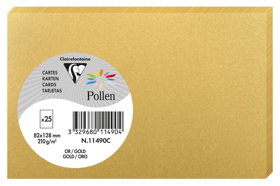 Pollen By Clairefontaine Briefkarte 82 X 128 Mm, Gold