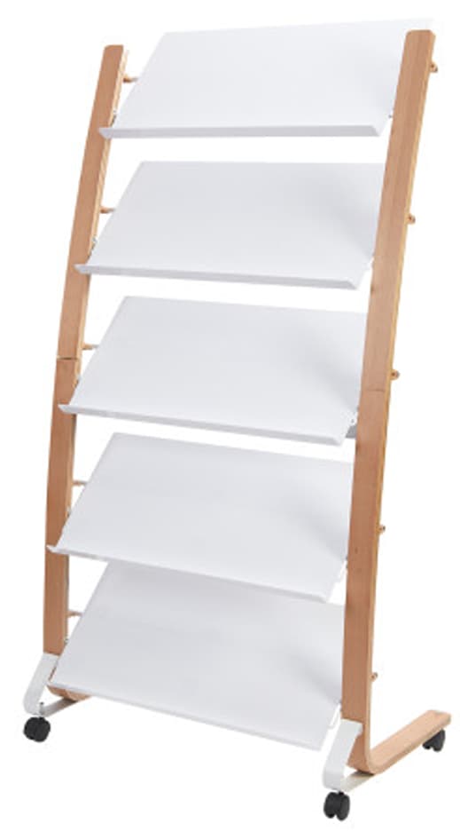 Alba Prospektregal , Dd5pmw, , Für 5 X Din A4, Buche / Weiß