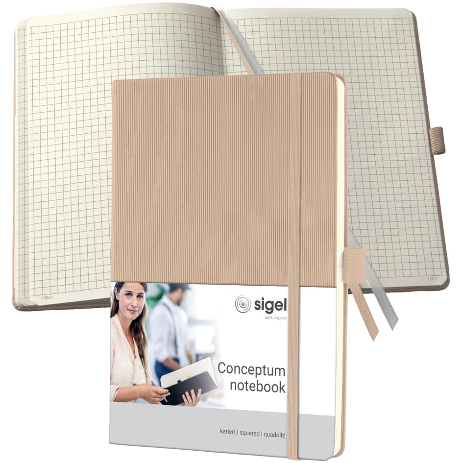 Sigel Notizbuch Conceptum, Din A5, Kariert, Beige