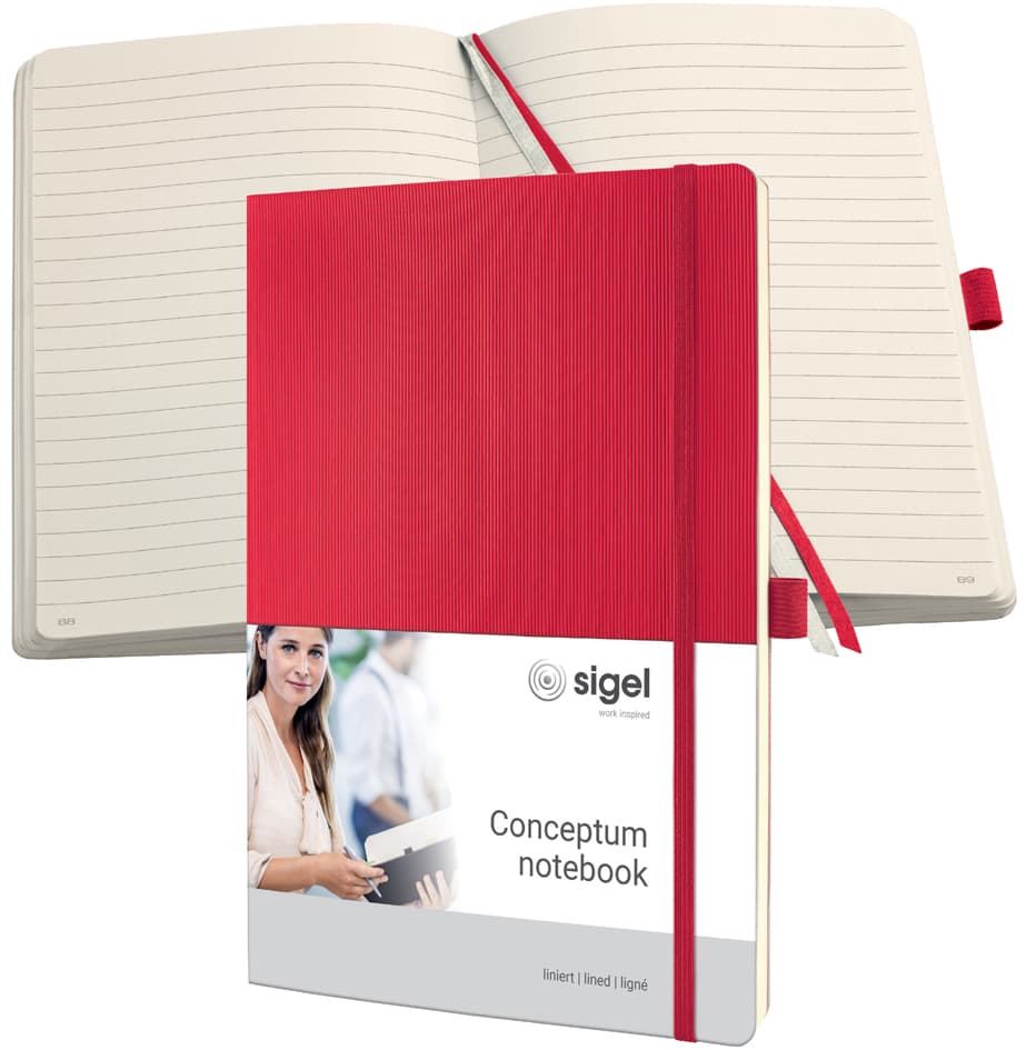 Sigel Notizbuch Conceptum, Din A4, Liniert, Rot