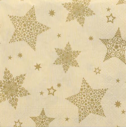 Papstar Weihnachts-Motivservietten , Christmas Shine, , Creme