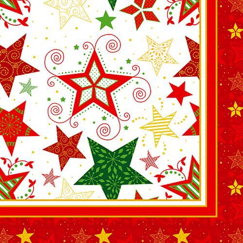 Papstar Weihnachts-Motivservietten , Heavenly Stars, , Weiß