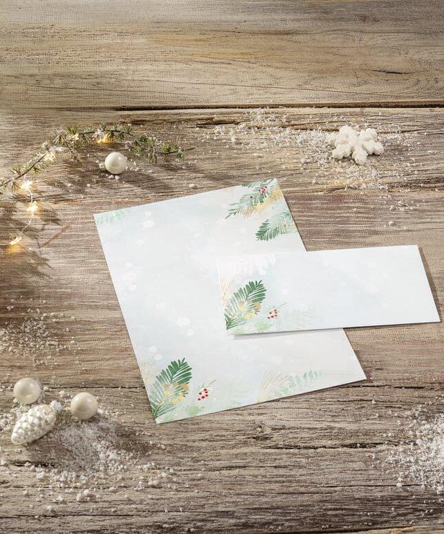 Sigel Weihnachts-Motiv-Papier , Christmas Forest Watercolor,