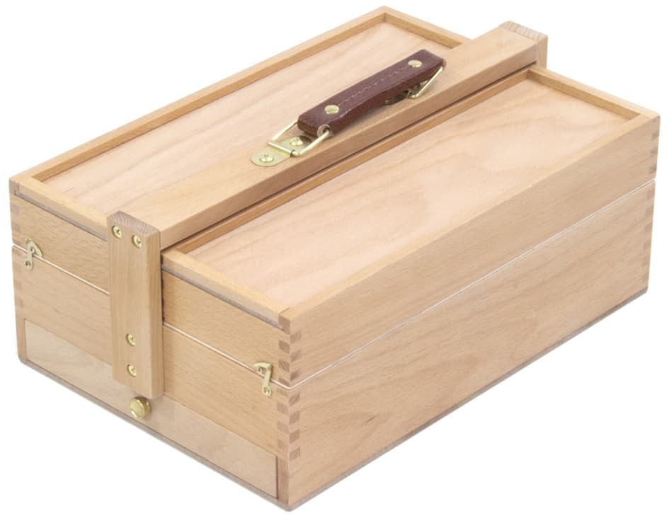 Kangaro Künstler-Utensilienbox, 3 Etagen, Buchenholz