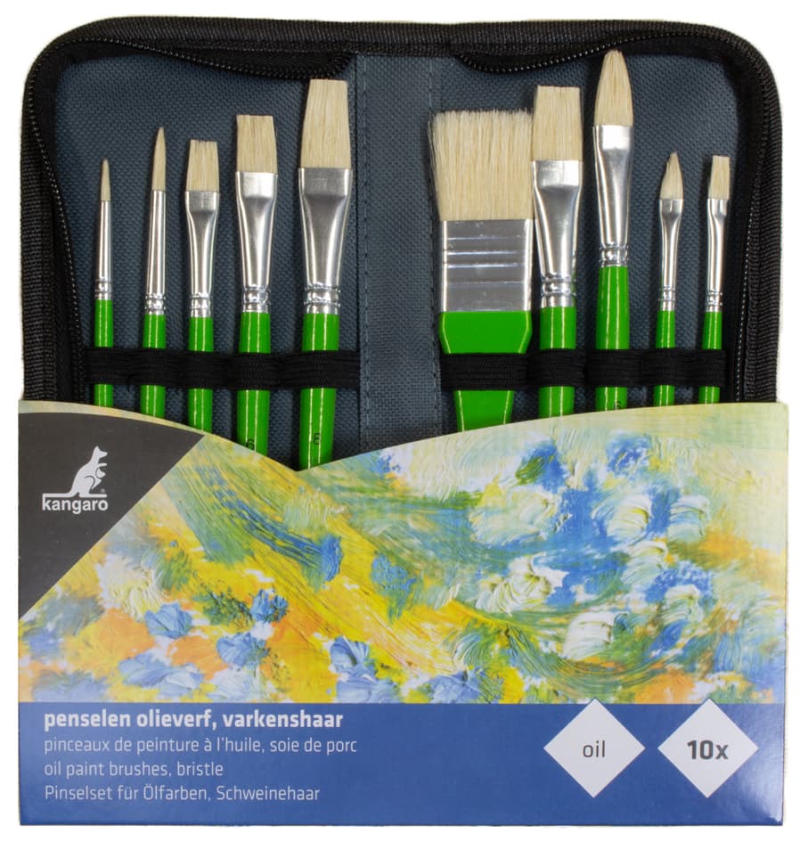 Kangaro Öl-Pinsel-Set, 10-Teilig, Im Etui