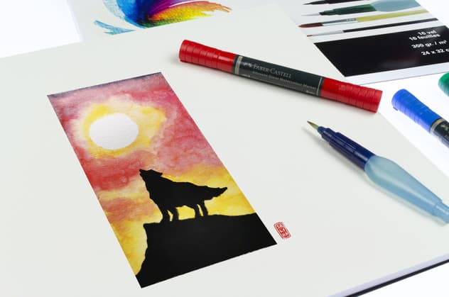 Kangaro Aquarellpapier-Block, Din A2, 12 Blatt