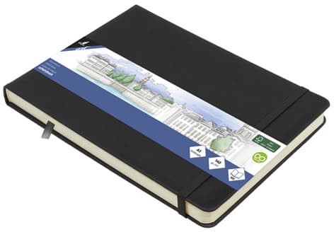 Kangaro Skizzenbuch, Pu-Hardcover, Din A5 Quer, Schwarz
