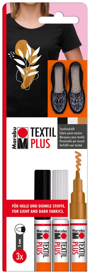 Marabu Textilmarker , Textil Painter Plus, , 3er Blister