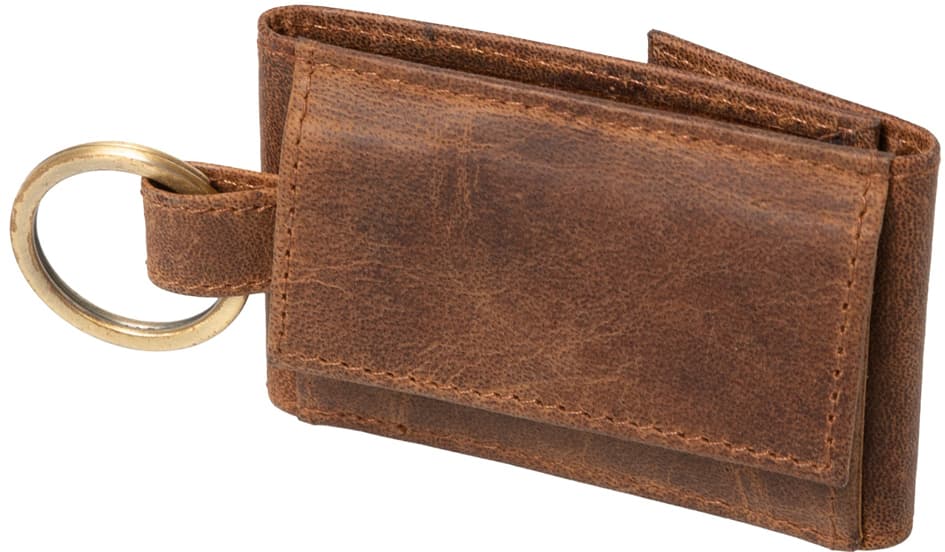 Alassio Mini-Geldbörse, Aus Leder, Braun