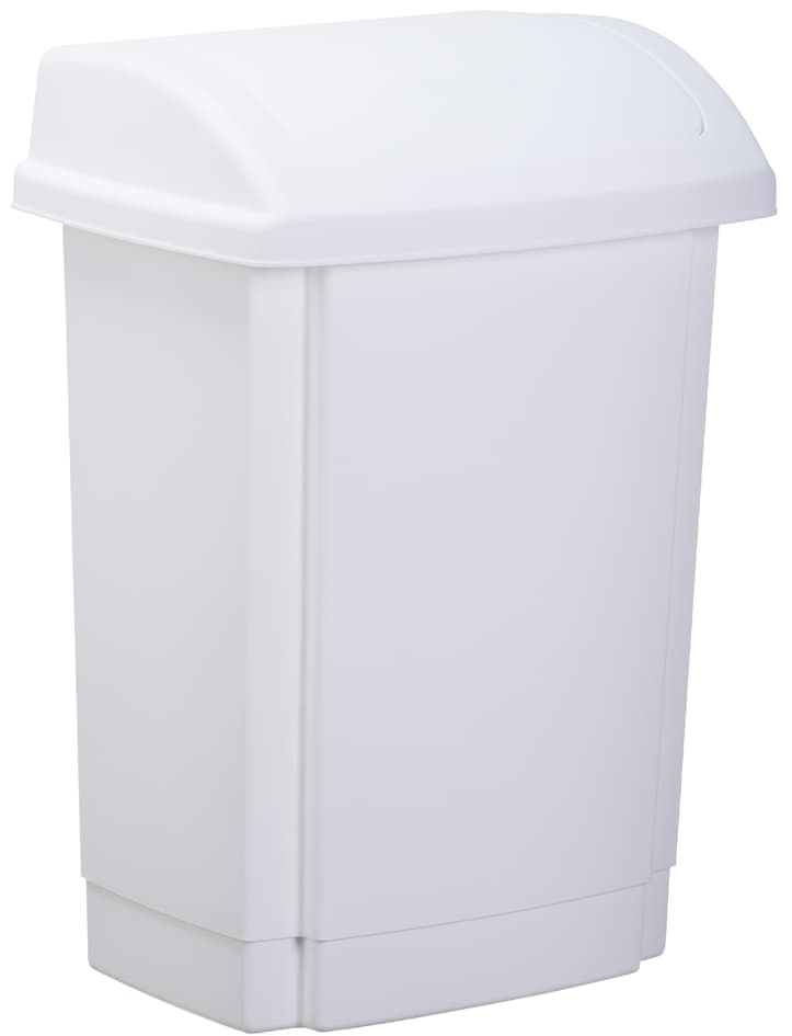 Plast Team Schwingdeckel-Abfalleimer, 25 Liter, Weiß