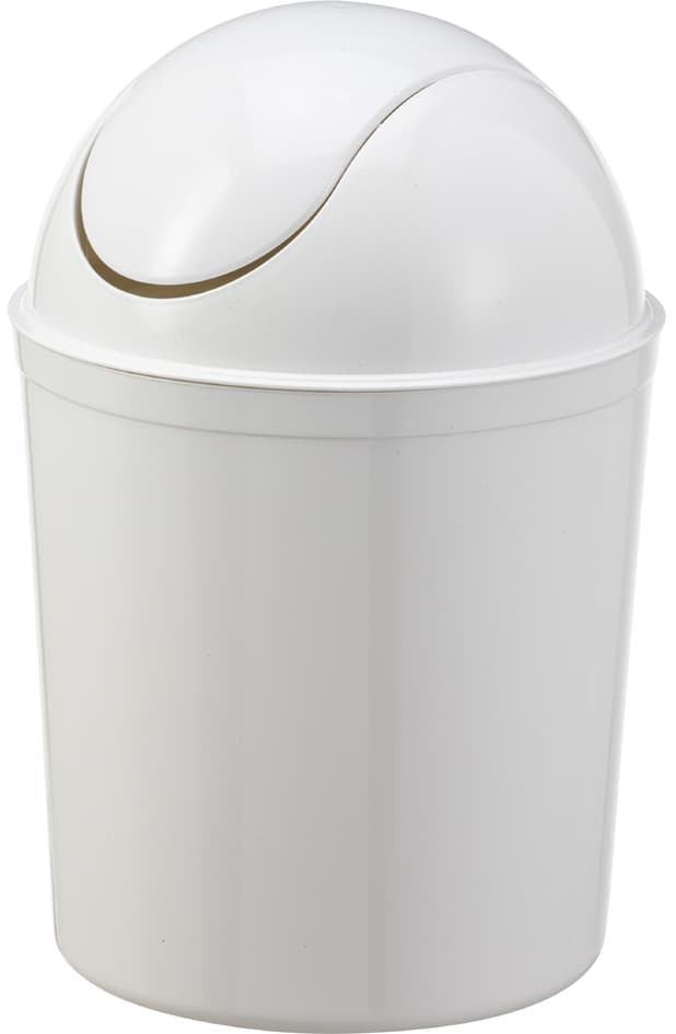 Plast Team Schwingdeckel-Abfalleimer, 5 Liter, Weiß