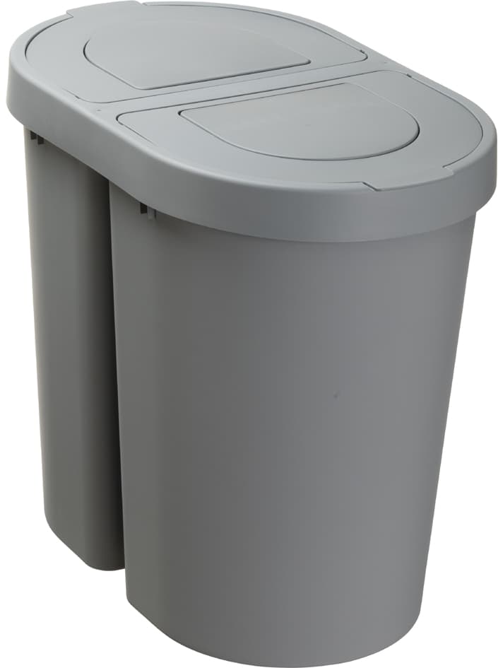 Plast Team Abfalltrenner Seattle Duo, 2 X 25 Liter, Silber