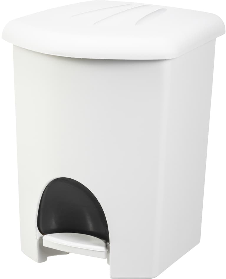 Plast Team Tret-Abfalleimer, 16 Liter, Weiß