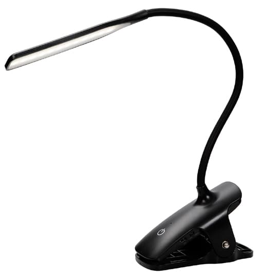Alba Led Akku-Leseleuchte , Ledclip, , Flexibler Arm, Schwarz