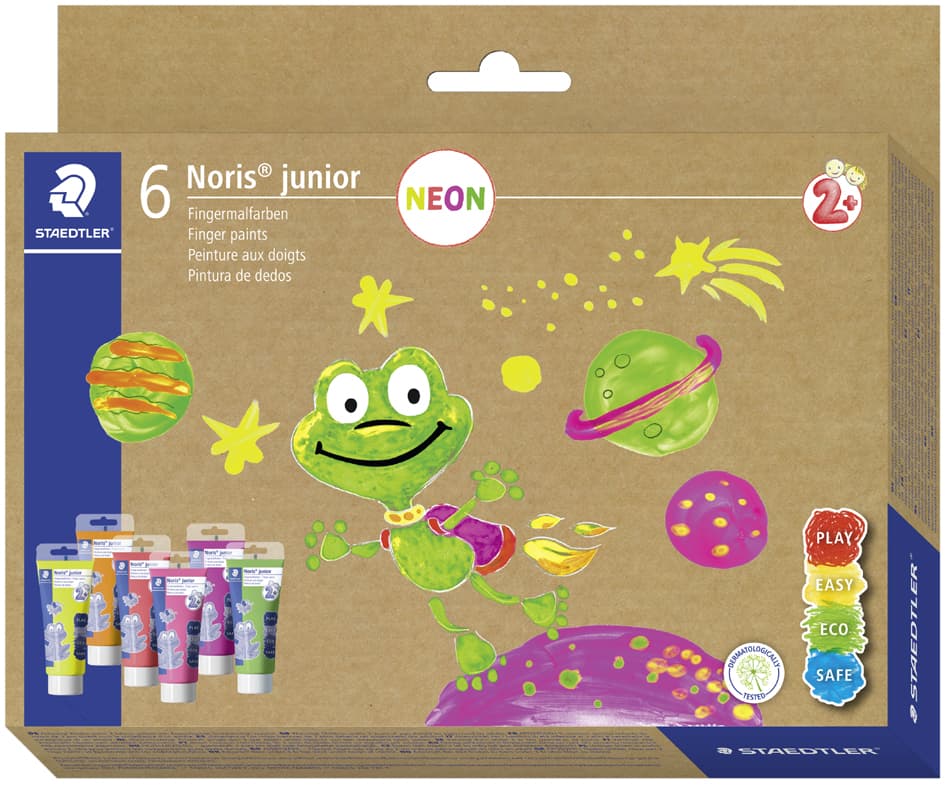 Staedtler Fingerfarbe Noris Junior Neon, 6er Kartonetui