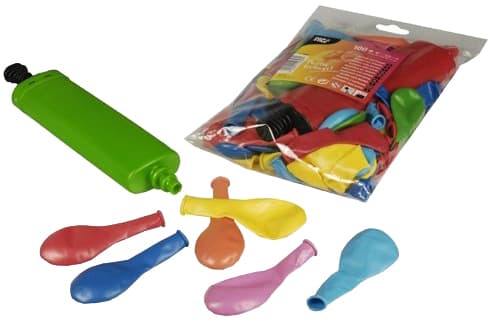 Papstar Luftballons Inkl. Pumpe, Farbig Sortiert