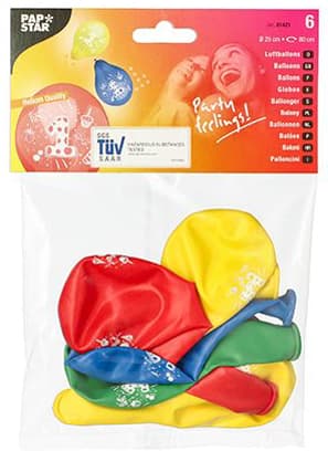 Papstar Zahlenluftballons , 8, , Rund, Farbig Sortiert