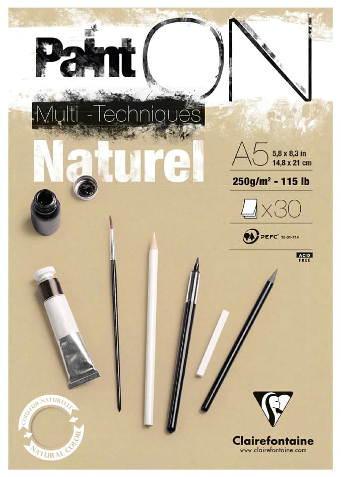Clairefontaine Zeichenpapierblock Paint, On Natur, Din A4