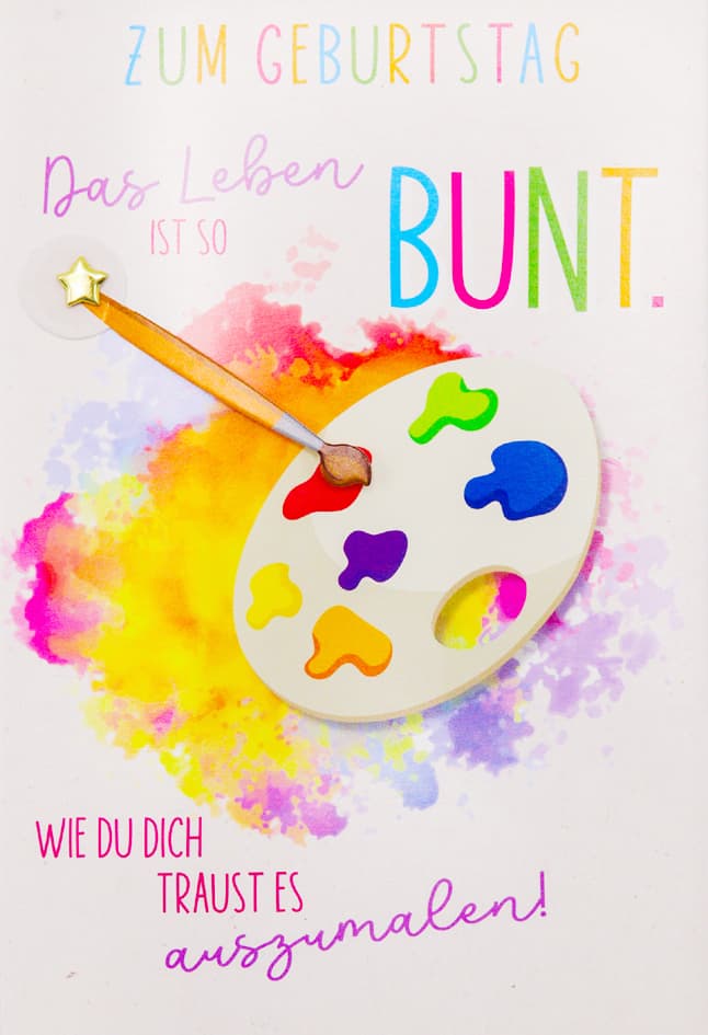 Susy Card Geburtstagskarte Round , Malen,