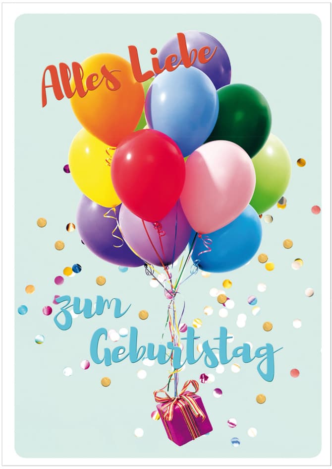 Susy Card Geburtstagskarte , Geschenk-Ballons,