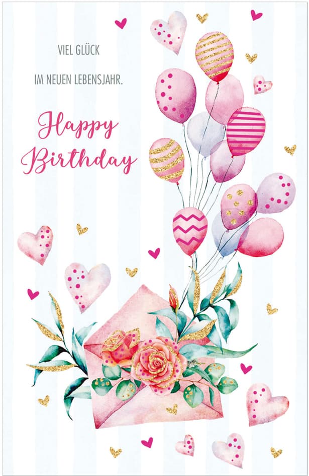 Susy Card Geburtstagskarte Wish And Bloom , Briefumschlag,
