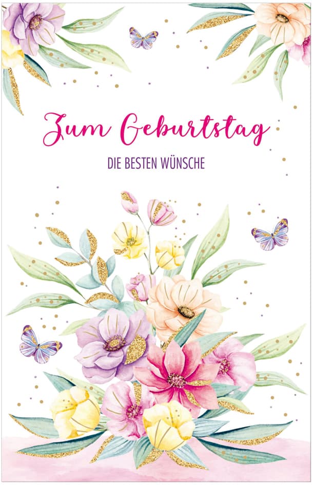 Susy Card Geburtstagskarte Wish And Bloom , Blumengesteck,