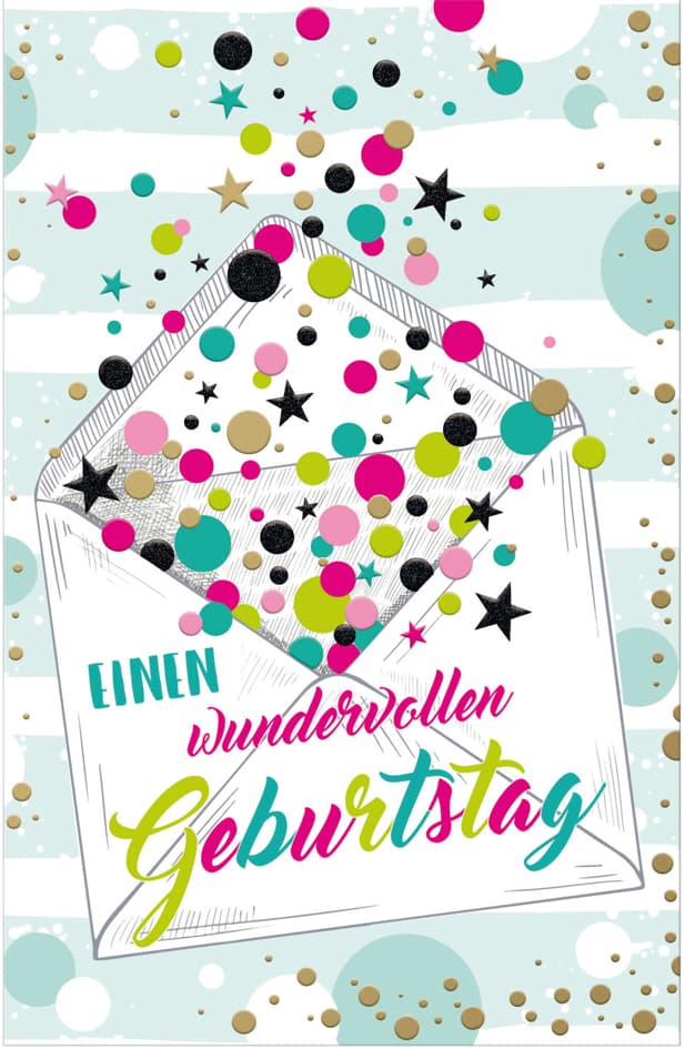 Susy Card Geburtstagskarte Goldelicious , Briefumschlag,