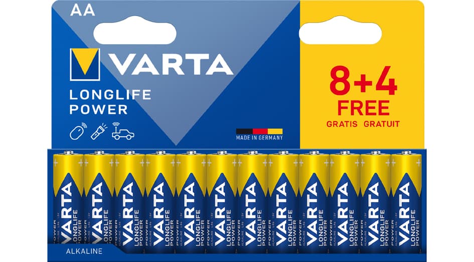 Varta Alkaline Batterie , Longlife Power, , Mignon Aa, 8+4