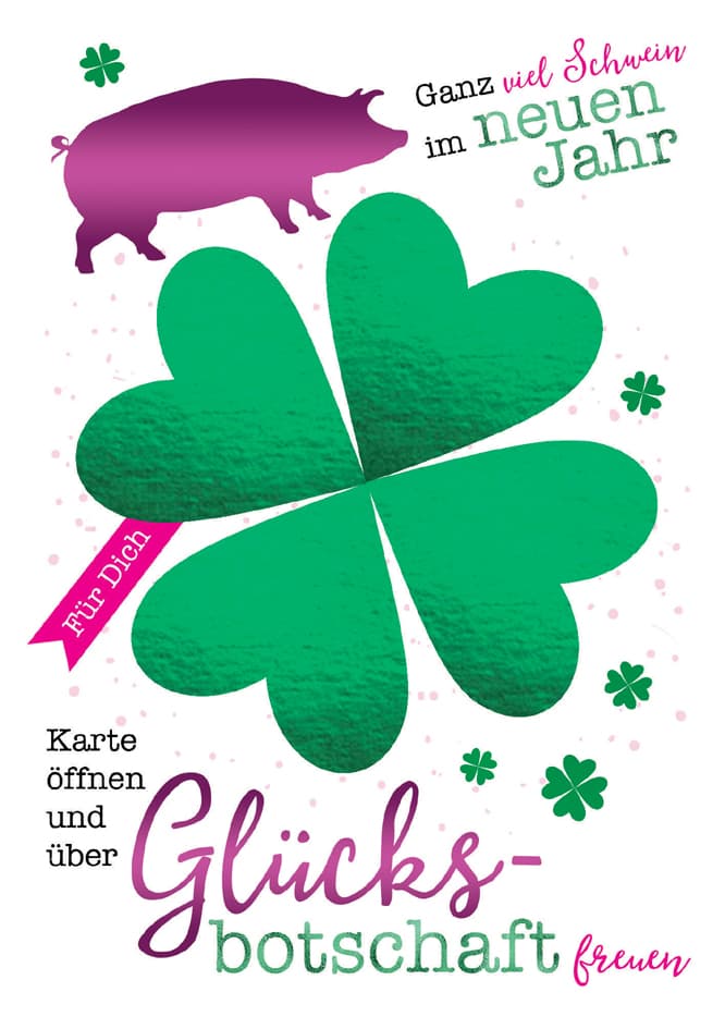 Cactus Neujahrskarte Mit Rubbel-Glücksbotschaft