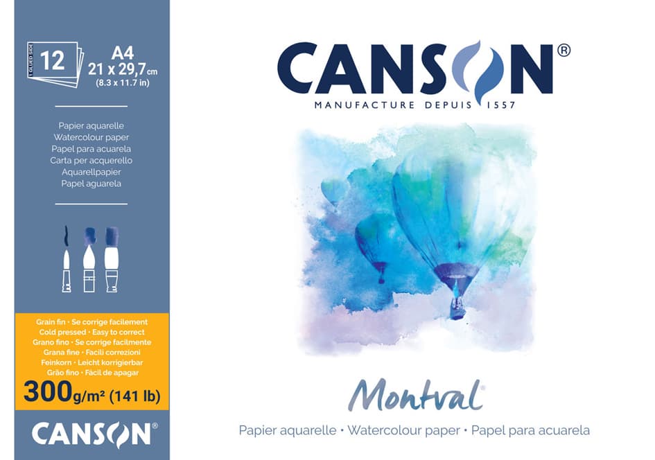 Canson Aquarellblock , Montval, , Din A3, 30 Blatt