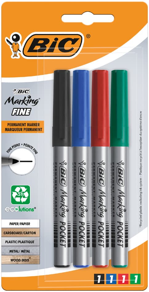 Bic Permanent-Marker Marking Pocket Ecolutions, 4er Blister