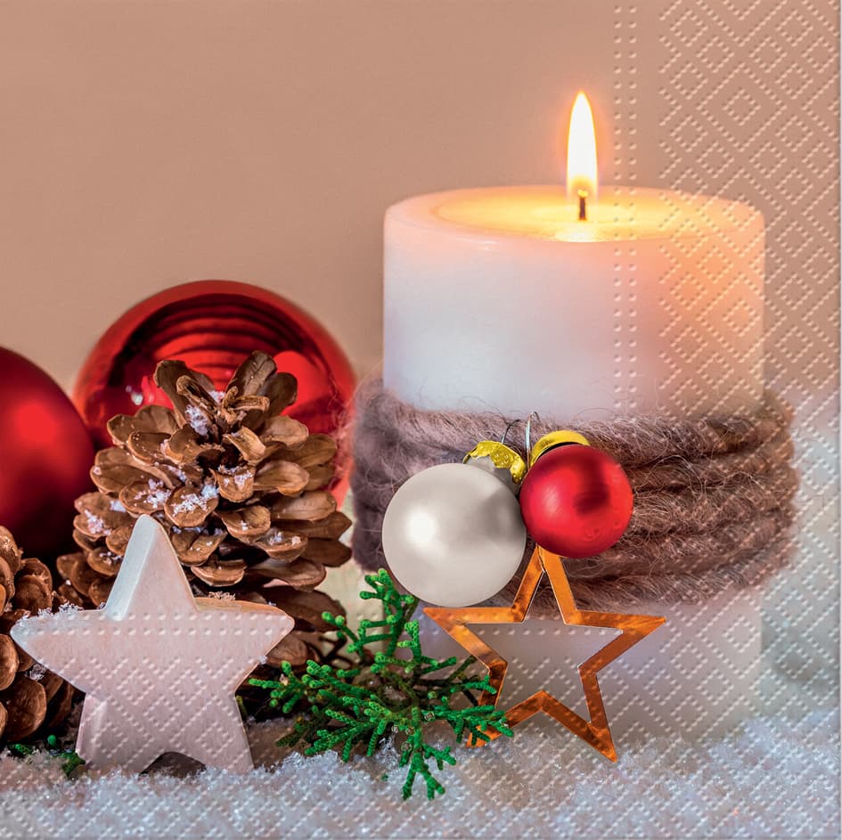 Susy Card Weihnachts-Motivservietten , Kerze,
