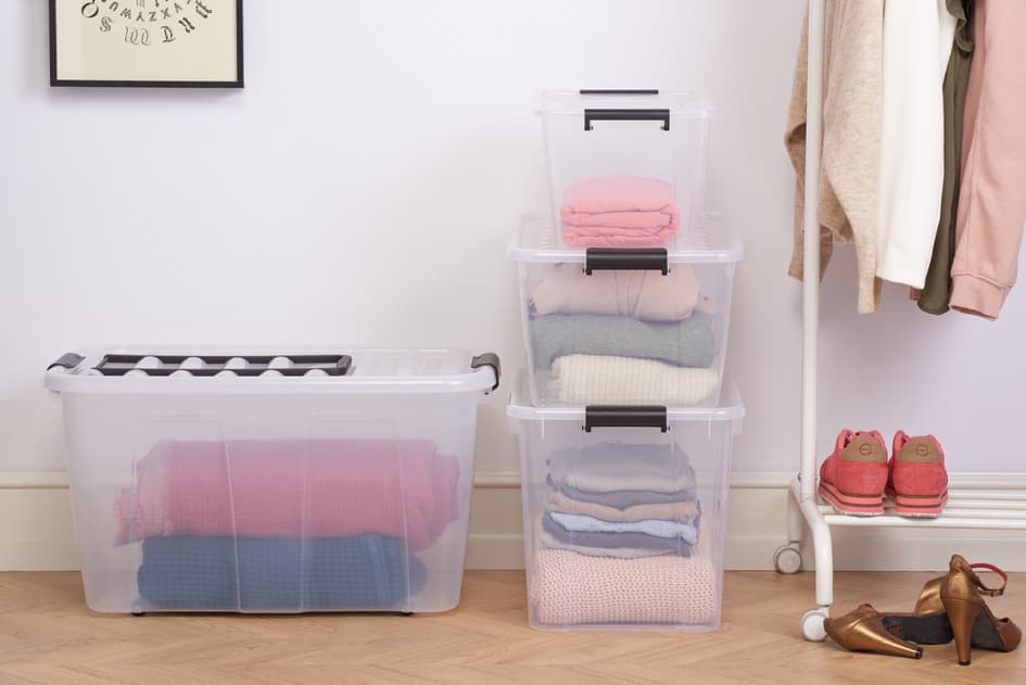 Plast Team Aufbewahrungsbox Home Box, 52 Liter, Transparent
