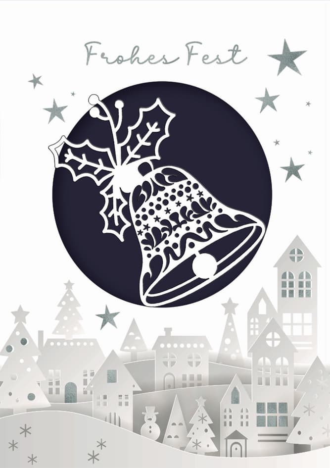 Cactus Weihnachtskarte , Glocke, , Lasercut