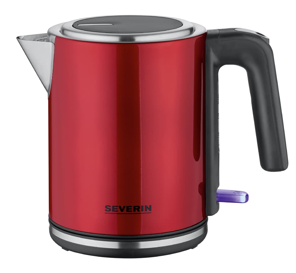 Severin Wasserkocher Wk 3427, 1,0 Liter, Edelstahl/Rot