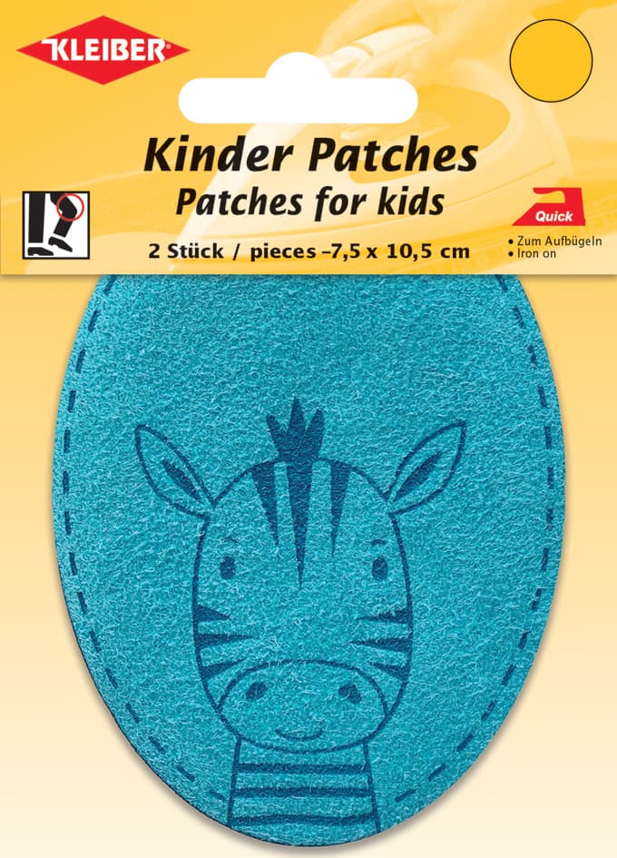 Kleiber Applikation , Zebra, , Hellblau, 2er Blister