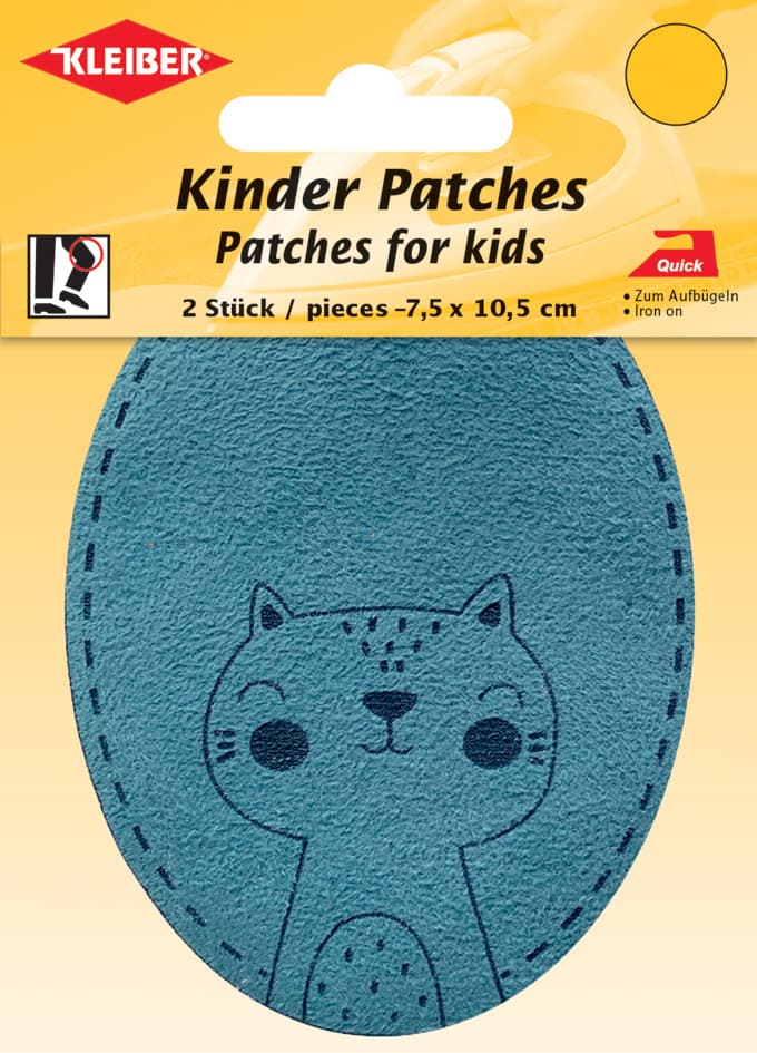 Kleiber Applikation , Katze, , Blau, 2er Blister
