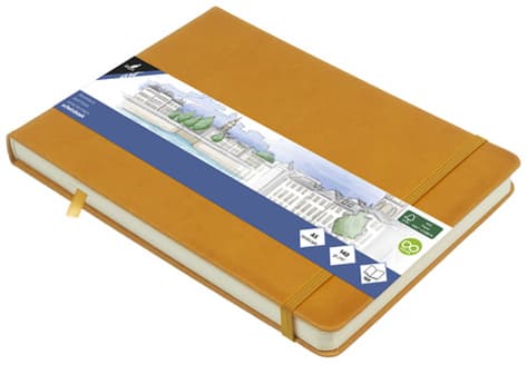 Kangaro Skizzenbuch, Pu-Hardcover, Din A5 Quer, Ockergelb