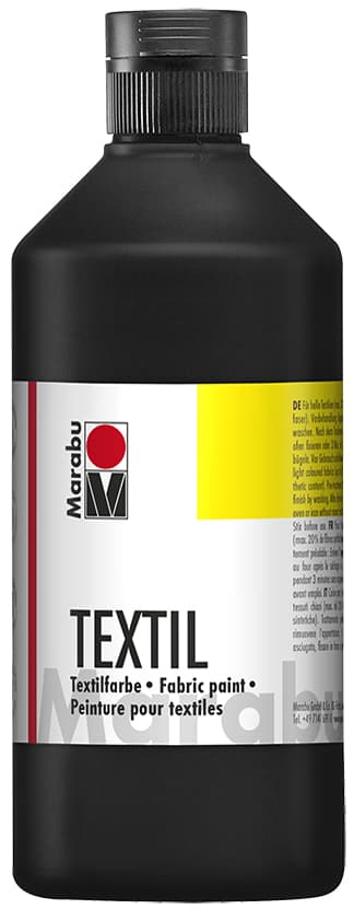 Marabu Textilfarbe , Textil, , Schwarz, 500 Ml, Flasche